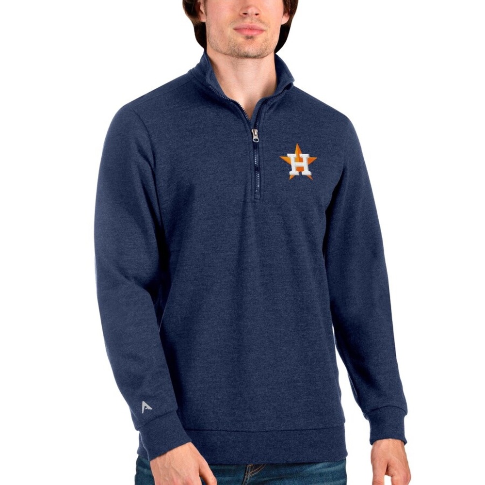 Houston Astros Quarter Zip Pullover Sweatshirt XL XXL Navy Embroidered Logo NWT